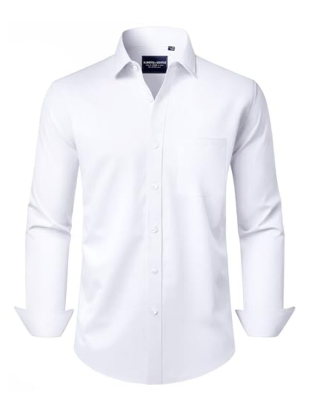 Men's Long Sleeve Button Down Dress Shirt with Pocket - Stretch Flex Fabric